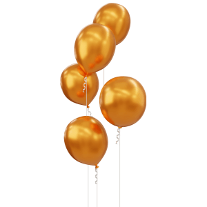 5 Golden Balloons