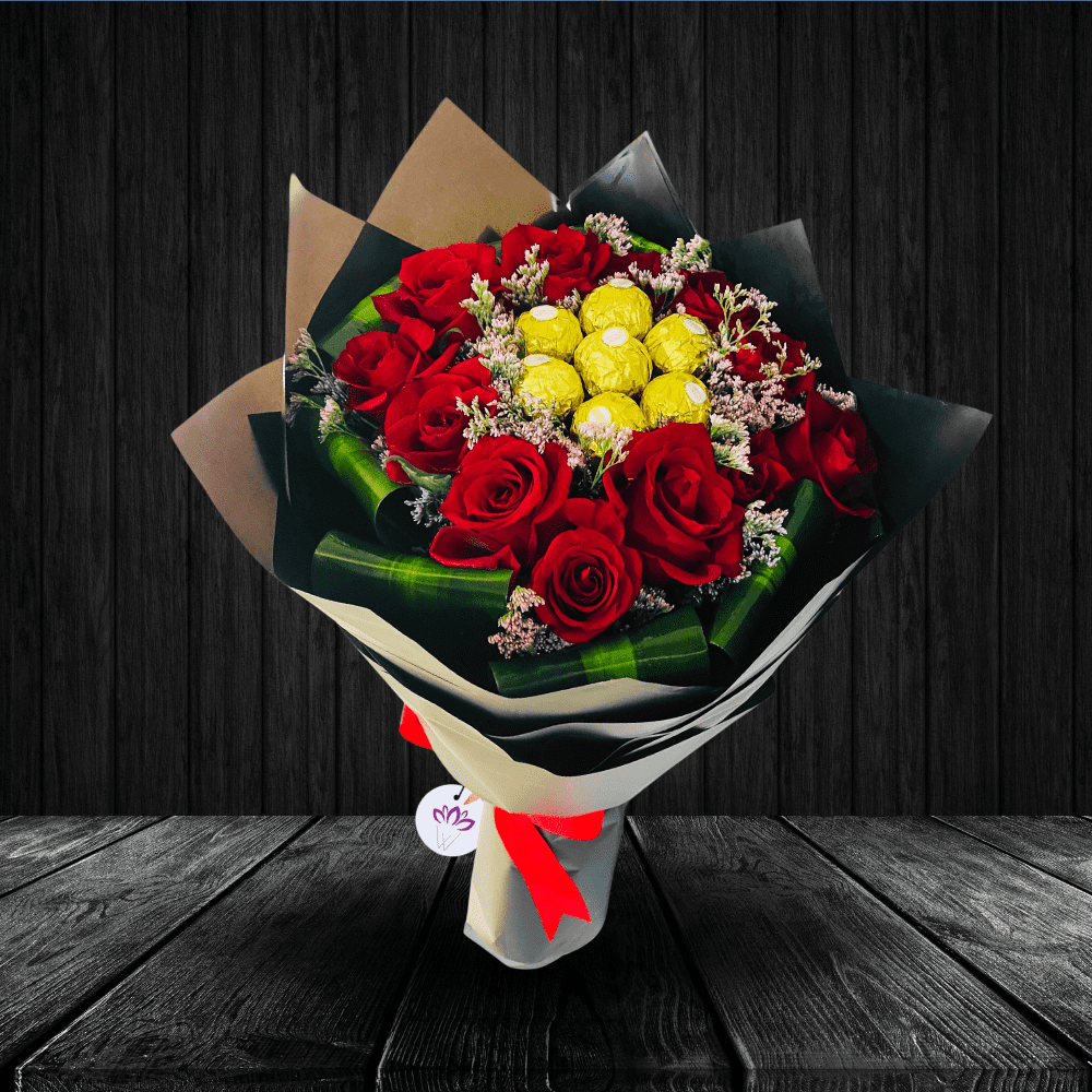 Falling In Love - Red Rose With Ferrero