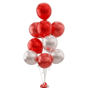 9 Mix Red & White Balloons
