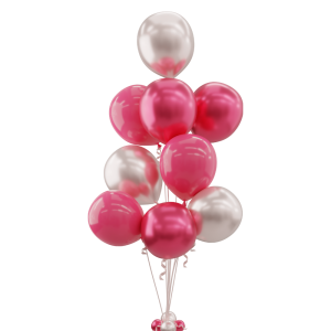 9 Pink & Silver Balloons